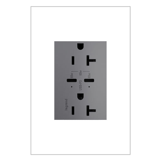 Pass and Seymour Adorne 65W USB Outlet Plus-Size Type C 20A Tamper-Resistant Magnesium (ARTRUSB20PD65M4)