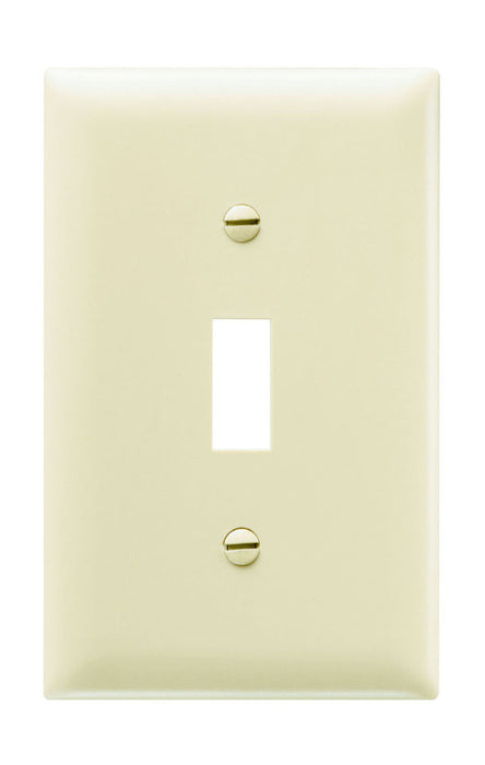 Pass and Seymour Thermoplastic Nylon One Gang Toggle Switch Wall Plate Ivory 10-Pack (TP1-ICP10)