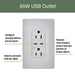 Pass and Seymour Radiant 65W Power Delivery USB Outlet Tamper-Resistant Duplex 15A Gray (R26USBPD65GRY)