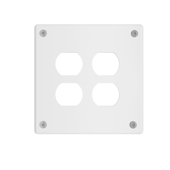 Pass and Seymour Mighty Mac WSP Series Security Wall Plate Duplex Opening 2-Gang 14-Gauge Steel White Allen Head Fasteners (WSP02D2PS)