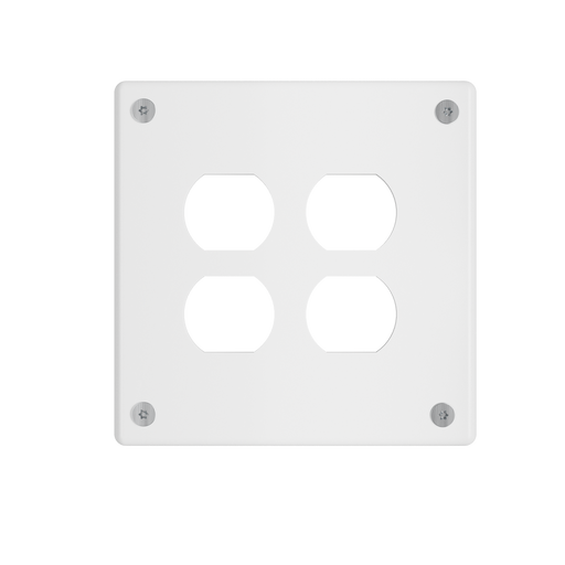 Pass and Seymour Mighty Mac WPP Series Security Wall Plate Duplex Opening 2-Gang 14-Gauge Stainless Steel White Allen Head Fasteners (WPP32D2PS)