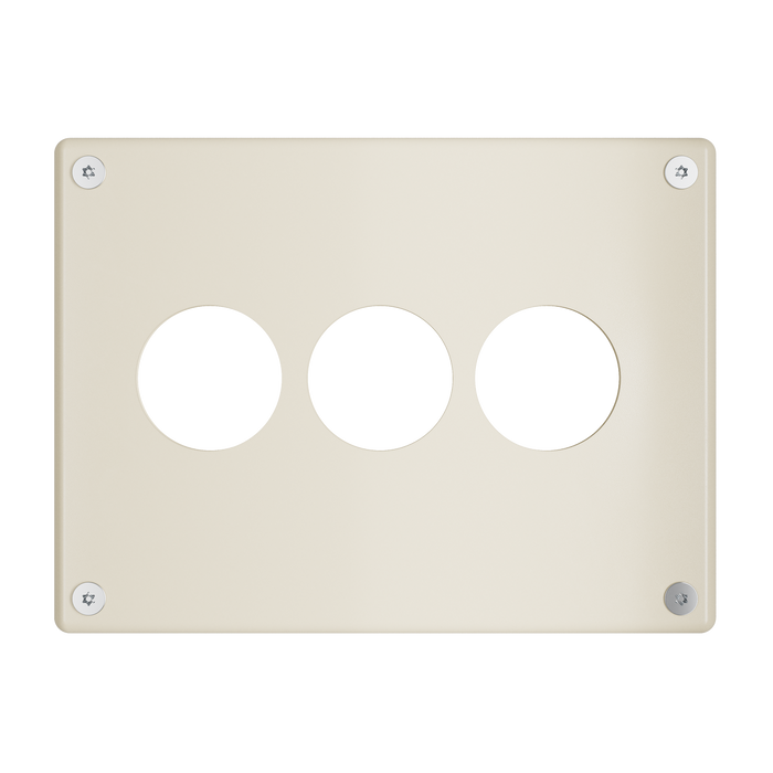 Pass and Seymour Mighty Mac WSP Series Security Wall Plate Round Receptacle Opening 3-Gang 14-Gauge Stainless Steel Ivory Allen Head Fasteners (WSP33N912IVYPS)