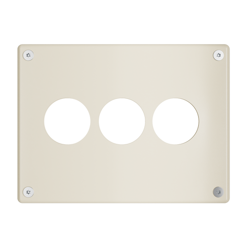 Pass and Seymour Mighty Mac WPP Series Security Wall Plate Round Receptacle Opening 3-Gang 10-Gauge Steel Ivory Torx T-20 Head Fasteners (WPPA3N911IVYPS)