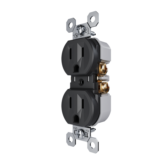 Pass and Seymour Receptacle Tamper-Resistant 15A 125V Back Wire CCA Black (3232TREXBK)