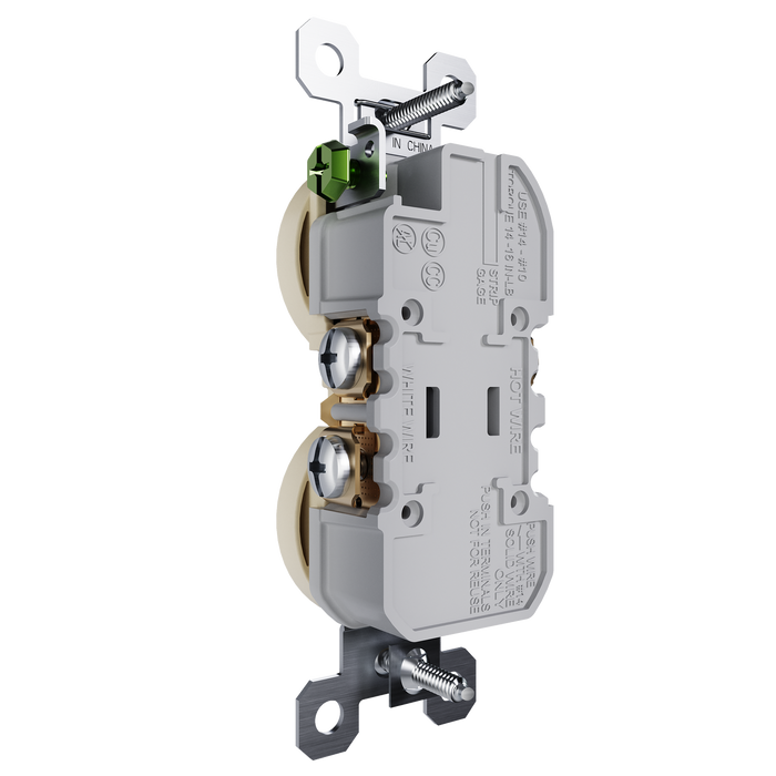 Pass and Seymour Receptacle Tamper-Resistant 15A 125V Back Wire CCA Ivory (3232TREXI)