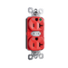Pass and Seymour Plugtail Tamper-Resistant Dual Controlled Duplex Receptacle 20A 125V Hospital-Grade Red (PTTR8300CDRED)