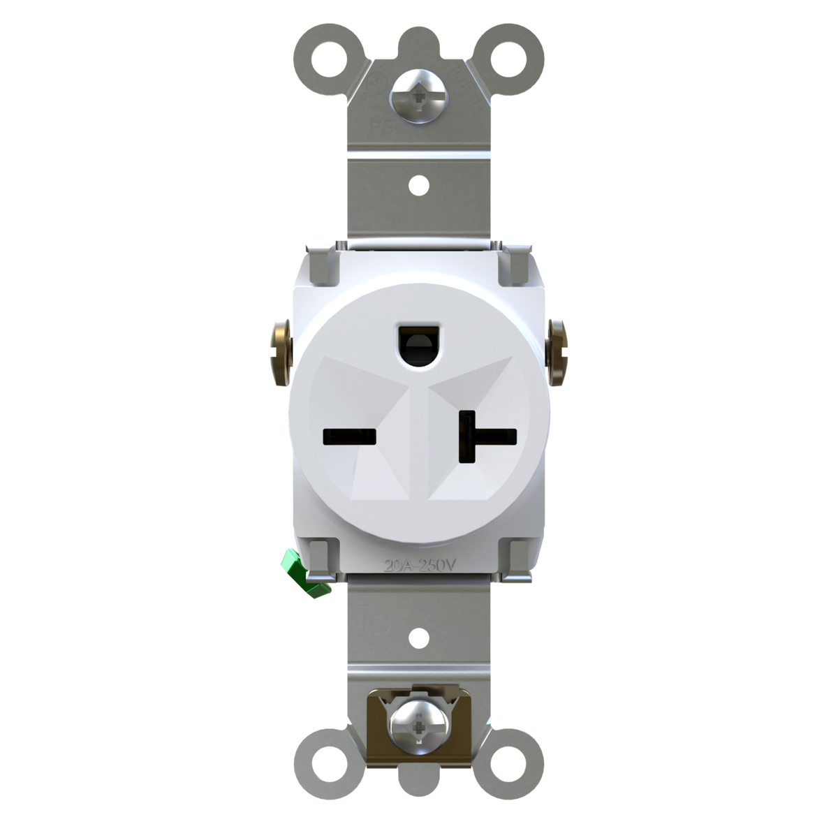 Pass and Seymour TR5871W Tamper-Resistant Single Receptacle 20A/250V ...