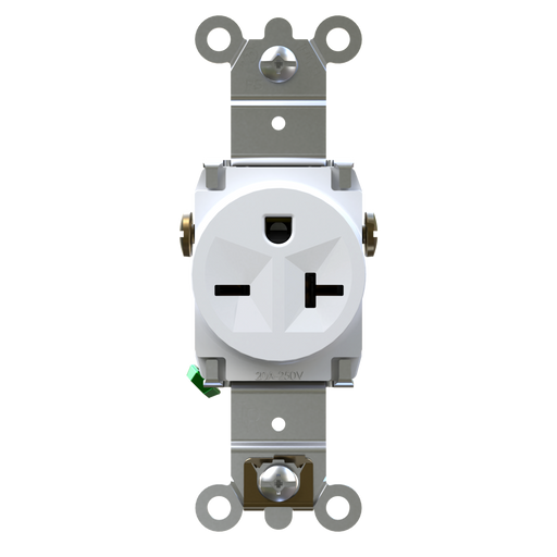 Pass and Seymour Tamper-Resistant Single Receptacle 20A/250V Side/Back Wire White (TR5871W)