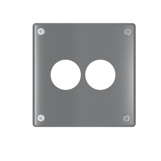 Pass and Seymour Mighty Mac WSP Series Security Wall Plate Round Receptacle Opening 2-Gang 14-Gauge Stainless Steel Brushed Stainless Steel Allen Head Fasteners (WSP62N912PS)