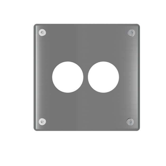 Pass and Seymour Mighty Mac WSP Series Security Wall Plate Round Receptacle Opening 2-Gang 14-Gauge Stainless Steel Brushed Stainless Steel Allen Head Fasteners (WSP62N912PS)