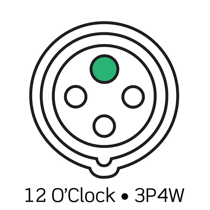 Leviton 20 Amp 125/250V 3-Pole 4-Wire LEV Series North American-Rated Pin And Sleeve Connector Industrial Grade Watertight Orange (420C12WLEV)