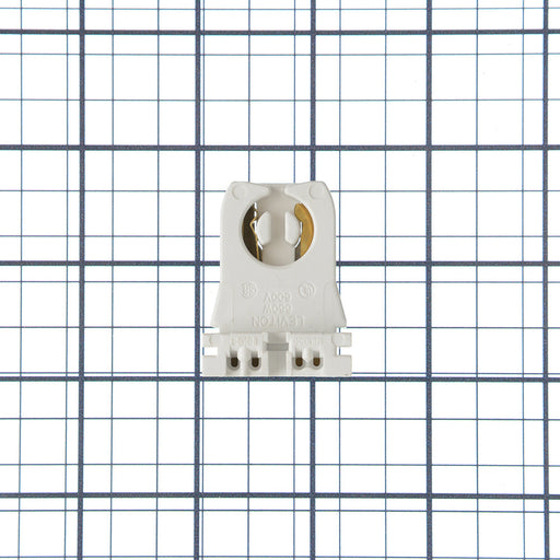 Leviton Medium G13 Base Bi-Pin Standard Fluorescent Lamp Holder Low Profile Slide-On Turn-Type Disconnect Quick-Connect 18 AWG White (13351-D)