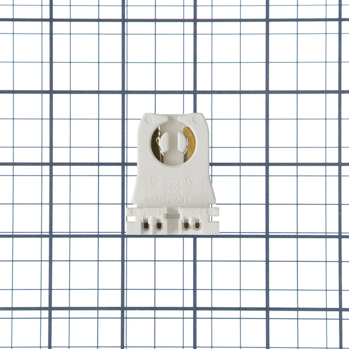 Leviton Medium G13 Base Bi-Pin Standard Fluorescent Lamp Holder Low Profile Slide-On Turn-Type Disconnect Quick-Connect 18 AWG White (13351-D)
