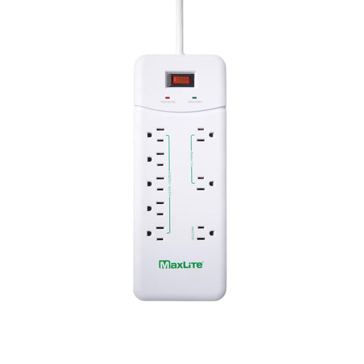 Maxlite 111996 Advanced Power Strip With 8 Receptacles And 1350 Joules Of Surge Protection 1875W Maximum 15A Maximum 125V (APS-8/1350J-G2)