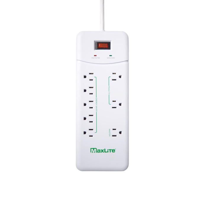 Maxlite 111996 Advanced Power Strip With 8 Receptacles And 1350 Joules Of Surge Protection 1875W Maximum 15A Maximum 125V (APS-8/1350J-G2)