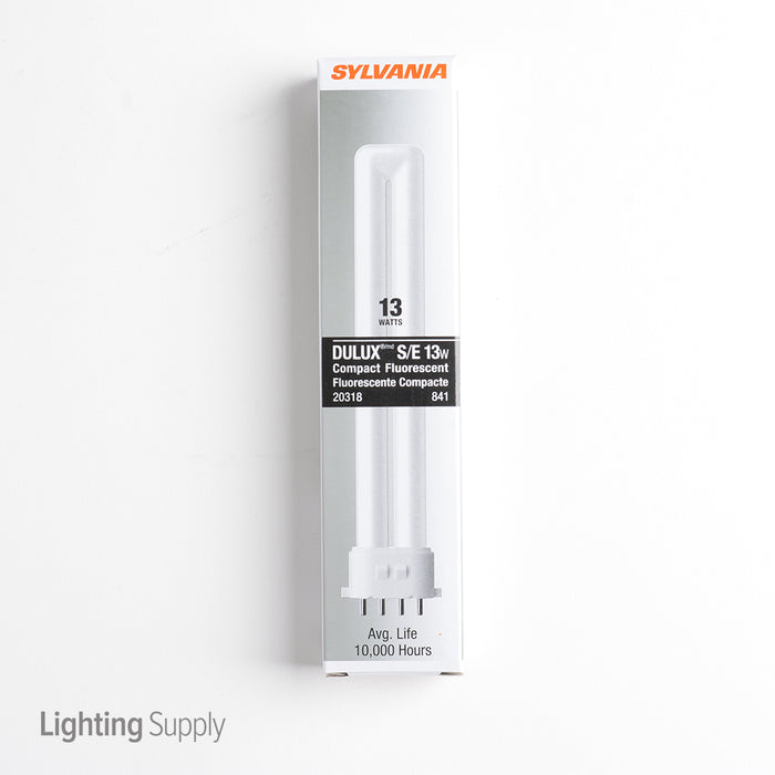 Sylvania CF13DS/E/841 13W T4 Twin Tube Compact Fluorescent 4100K 82 CRI 4-Pin 2GX7 Base Bulb (20318)