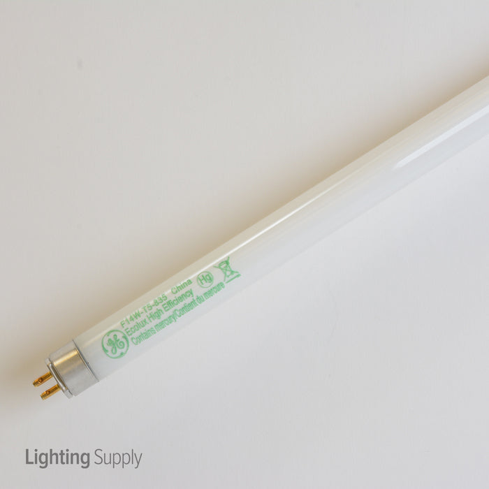 GE F14W/T5/835/ECO 14W 21-5/8 Inch 3500K Fluorescent T5 High Output Miniature Bi-Pin Base Bulb (46671)