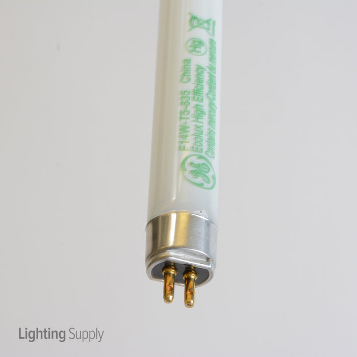 GE F14W/T5/835/ECO 14W 21-5/8 Inch 3500K Fluorescent T5 High Output Miniature Bi-Pin Base Bulb (46671)