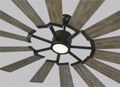 Generation Lighting Prairie 72 Inch LED Ceiling Fan Aged Pewter Finish (14PRR72AGPD)