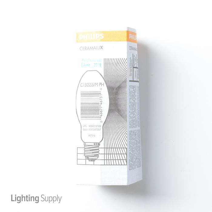 Philips 467316 SON 150W E26 BD54 CL SL/12 150W Clear S55/O Medium Base Open Rated BD17 High Pressure Sodium Bulb (928601147490)