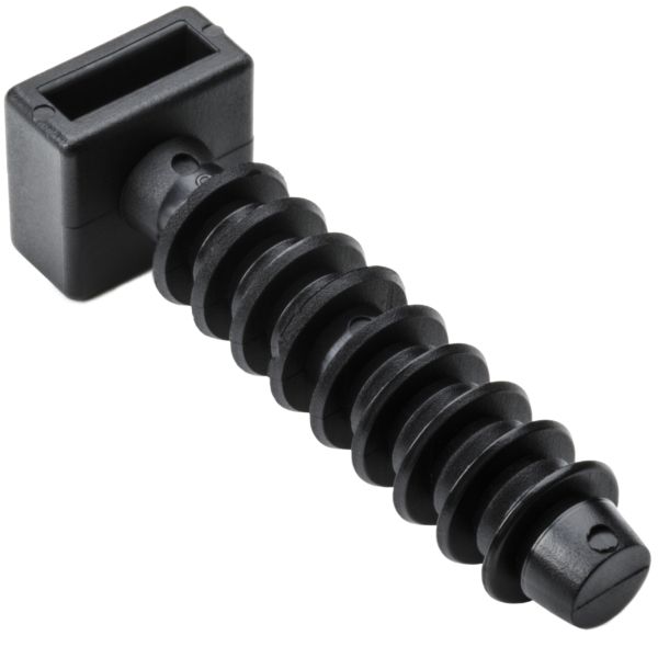 HellermannTyton Masonry Cable Tie Mount 1.24 Inch Long .25 Inch Hole Diameter .18 Inch Maximum Cable Tie Width PA66STHS Black 100 Per Package (MMB.50C2)