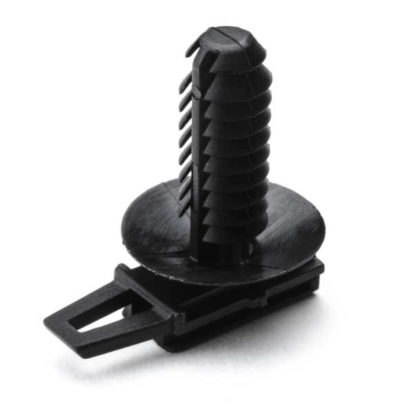 HellermannTyton Connector Clip With Fir Tree 0.7-11.0mm Panel Thickness 6.0-6.7mm Hole Diameter PA66HIRHS Black 5000 Per Box (151-00786)