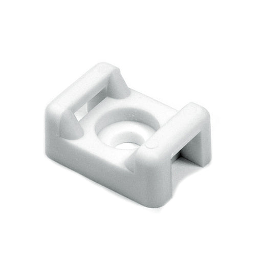 HellermannTyton Cable Tie Anchor Mount .58 Inch X .37 Inch .15 Inch Hole Diameter .2 Inch Maximum Tie Width PA66 White 100 Per Package (CTM010C2)