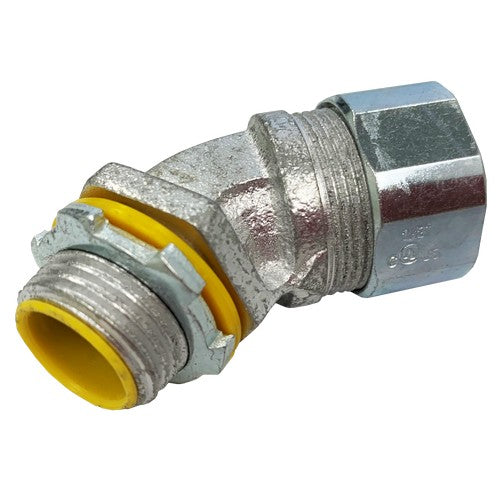 MORRIS 1/2 Inch Malleable Iron 45 Degree Liquid Tight Connector Insulated (15221)