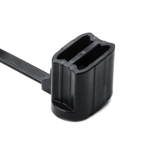 HellermannTyton 1-Piece Cable Tie/Oval Stud Mount Designed For 5.0mm stud 6.0 Inch Long PA66HS Black 500 Per Package (155-05400)