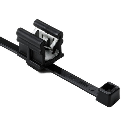 HellermannTyton 2-Piece Cable Tie And Edge Clip 8.0 Inch Long EC19 3-6mm Panel 50 Pound PA66HS/PA66HIRHSUV Black 500 Per Package (156-00537)