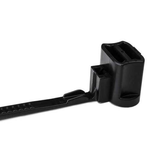 HellermannTyton 1-Piece Cable Tie/Oval Stud Mount 6.6 Inch Long 50 Pound Tensile With Thumb Bar PA66HS Black 3000 Per Package (157-00105)