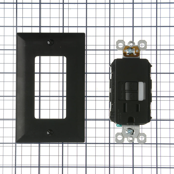 Pass and Seymour Radiant Self-Test Tamper-Resistant Single GFCI Outlet 15A 125V Black  (1597TRSGLBK)