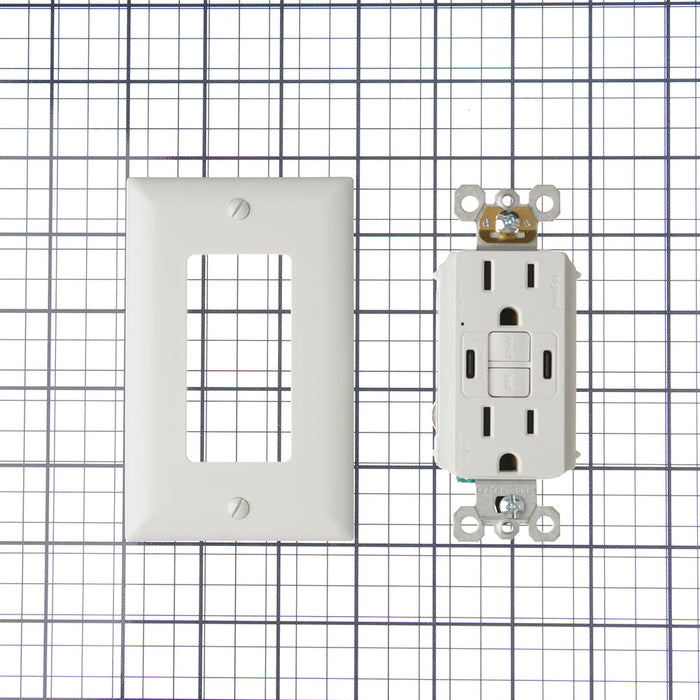 Pass And Seymour Self-Test GFCI Receptacle Tamper-Resistant 15A With USB Type CC White (1597TRUSBCCW)