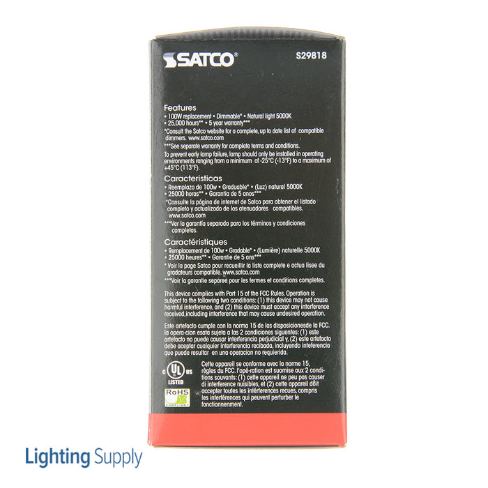 SATCO/NUVO 15A19/LED/5000K/1600L/120V/D 15W A19 LED Frosted 5000K Medium Base 220 Degree Beam Spread 120V (S29818)