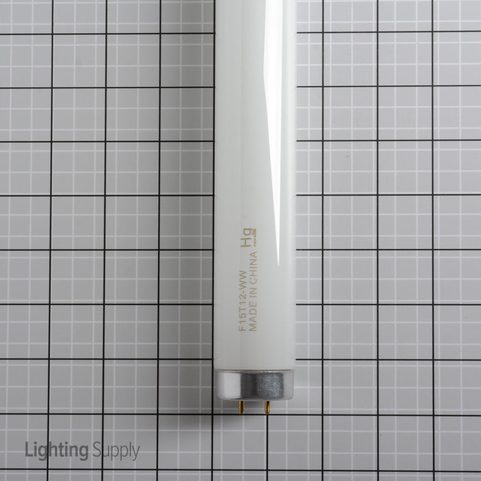 Standard 15W Fluorescent 18 Inch T12 Medium Bi-Pin Warm White 3000K 52 CRI (21542)