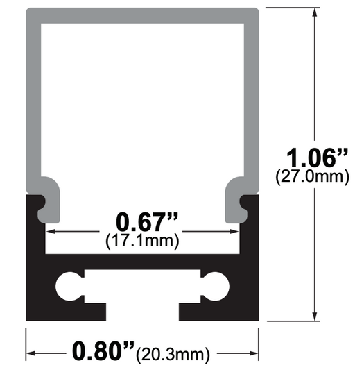 specialtyLED Linear Channel Extruded Aluminum Surface Or Suspension Mount With Square Lens Milky White Polycarbonate Lens [2] Endcap Clear Anodized Silver (LCH-1604)