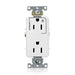 Leviton Decora Plus Duplex Receptacle Outlet Heavy-Duty Industrial Spec Grade Split-Circuit One Outlet Marked Controlled 15 Amp 125V White (16252-1PW)