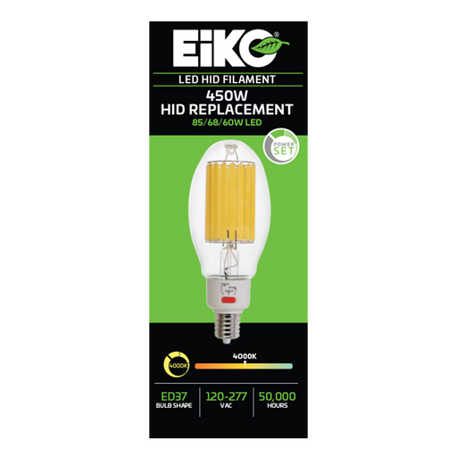 EIKO HIDF-PS85-840-U-EX39 LED HID Replacement Filament ED37 Lamp EX39 Base PowerSET 85W/68W/60W 4000K 80 CRI 120-277V Non-Dimmable (16329)