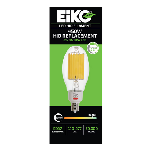 EIKO HIDF-PS85-850-U-EX39 LED HID Replacement Filament ED37 Lamp EX39 Base PowerSET 85W/68W/60W 5000K 80 CRI 120-277V Non-Dimmable (16330)