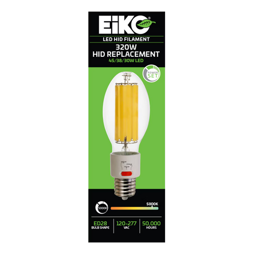 EIKO HIDF-PS45-850-U-EX39 LED HID Replacement Filament ED28 Lamp EX39 Base PowerSET 45W/38W/30W 5000K 80 CRI 120-277V Non-Dimmable (16332)
