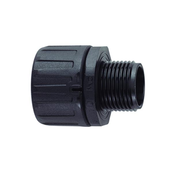 HellermannTyton HelaGuard Non-Metallic IP66 Fitting Straight NPT Thread 0.38 Inch Diameter PA66 Black 10 Per Package (166-90103)