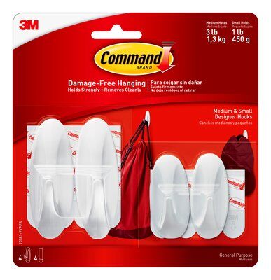 3M - 87000 Command Small/Medium Designer Hook Value Pack 17081-2Vpes (7000048012)