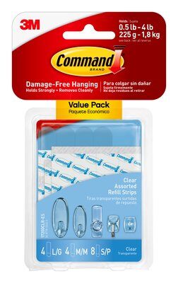 3M - 34707 Command Clear Assorted Refill Strips 17200Clr-Es (7000038177)