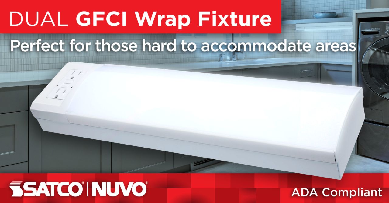 SATCO/NUVO 14W 18 Inch LED Ceiling Wrap Dual GFCI CCT Selectable 2700K/3000K/3500K/4000K/5000K (62-700)