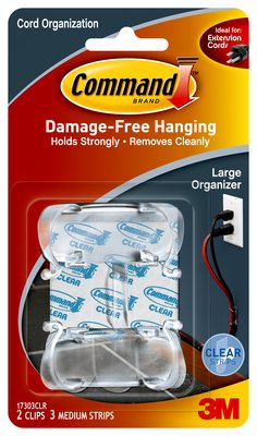 3M - 94245 Command Clear Large Cord Clips 17303Clres (7100057149)