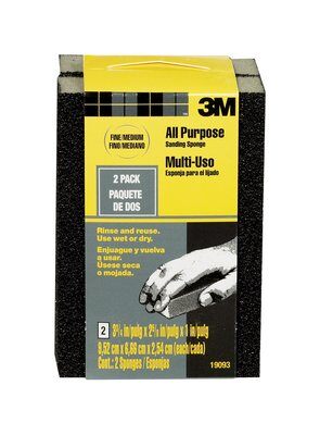 3M - 98078 Drywall Sanding Sponge 19093 2.625 Inch X 3.75 Inch X 1 Inch Fine/Medium Grit (7010340441)