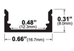 specialtyLED Linear Channel Extruded Aluminum Surface Mount With Dome Lens Milky White Polycarbonate Lens [2] Endcaps Clear Anodized Silver (LCH-1971)