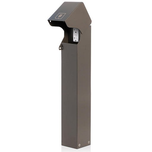Leviton Power Pedestal Kit 1-Gang 20A GFCI Surface Mount Lockable Flush Hinged Top 24 Inch Bronze (1PF24-1Z)