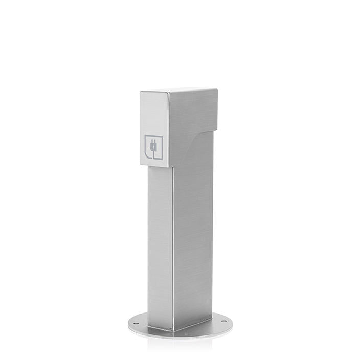 Leviton Power Pedestal 1-Gang Surface Mount Lockable Hinged Top 18 Inch Brushed Stainless Steel (1PH18-S)
