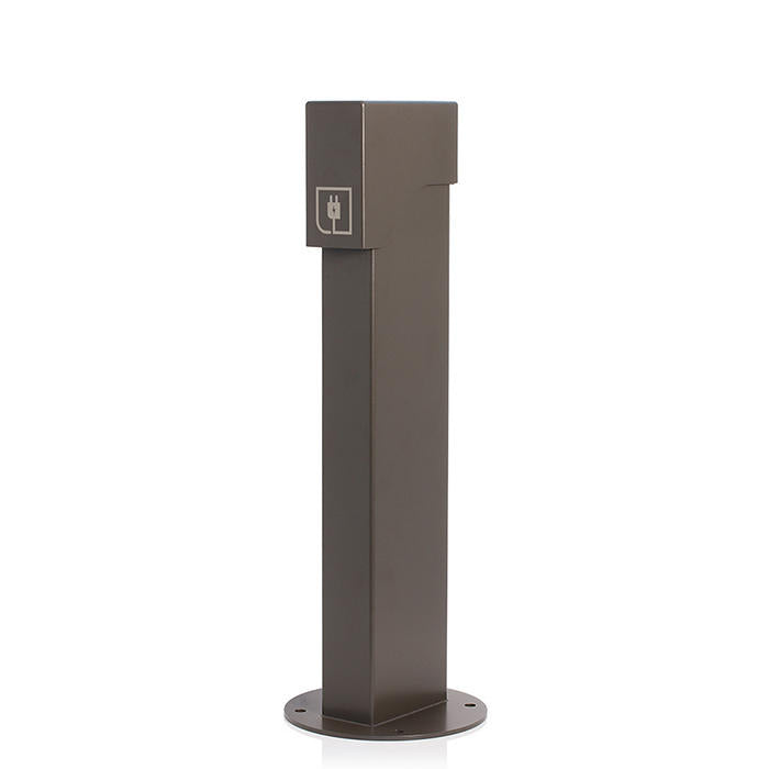 Leviton Power Pedestal Kit 1-Gang 20A GFCI Surface Mount Lockable Flush Hinged Top 24 Inch Bronze (1PH24-1Z)